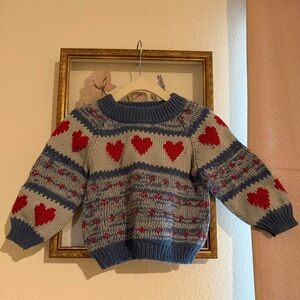 Cozy Heart Pattern Kids Sweater